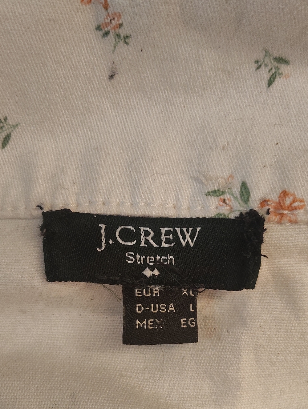 J Crew Romper, Women, Denim White Peach/Green Floral, BttnUp, Collar, Pockets, L - Picture 2 of 14